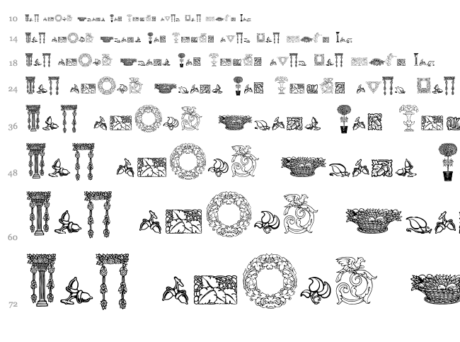 Mortised Ornaments Free Two font waterfall